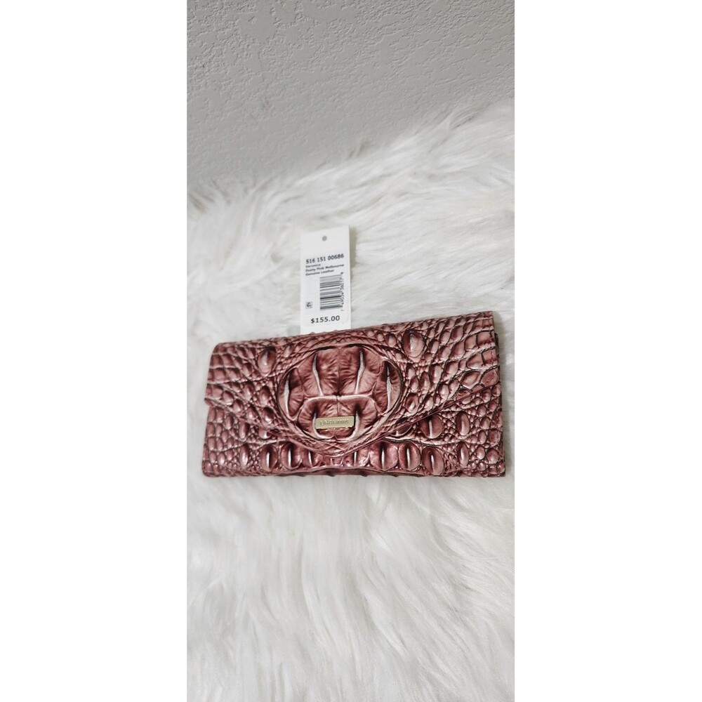 Brahmin Veronica Tri-Fold Wallet. Dusty Pink Melbourne Leather Wallet